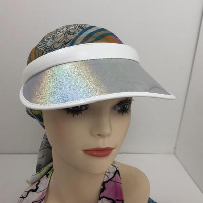 China breathable & Summer fashion candy color PVC waterproof promotional transparent plastic visor hat plastic logo cable fit multicolor visor hat for sale