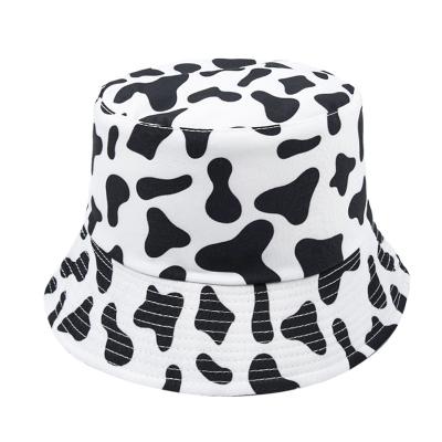 China Fashion\Black Pink Cow New Fashion Custom Made Comfortable\Durable All Over Print Bucket Hats, Reversible Animal Print Fisherman Cap for sale