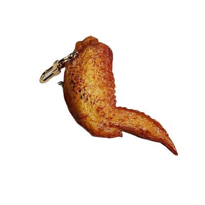 China Fashionable Creative Simulation Fried Chicken Key Chain PVC Bag Key Chain Pendant Keychain for sale