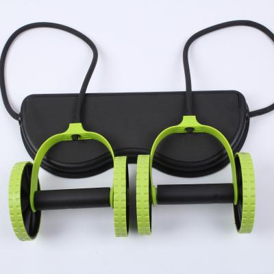 China Wholesale Body Building Customized Home Exercise Wheels Roller Stretch Resistance Elastic Abdominal Pull Rope for sale