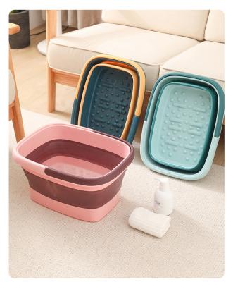 China Sustainable Portable Relax Bucket Basin Pedicure Foot Massager Foot Spa Collapsible Soaking Bath for sale