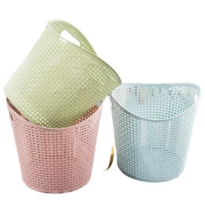 China With Handles Factory Supply Attractive Price Mesh Plastic Dirty Clothes Storage Basket With Handles for sale