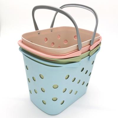 China Stocked Economic Custom Design Plastic Mesh Bath Shower Caddy Small Basket With Lid for sale