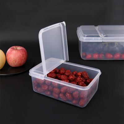 China Household Use Plastic Durable Kitchen Product Stackable Saver Organize Keeper Refrigerator Clear Airtight Storage Box for sale