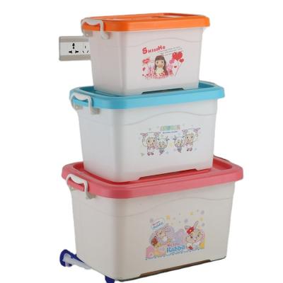 China Goods Stored Using Hand Carried Printed Transparent Clothes Plastics Low Price Storage Boxes for sale