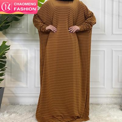 China Viable 6200# 5 Colors Stripes Muslim Women Dress For Eid Al Adha Design Vestidos Muslim Long Dress Wholesale Latest Abaya for sale