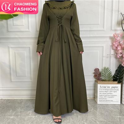 China 6430# Viable New Next Large Thick Dress Edge Sheath Crepe Long Muslim Women Party Fashion Maxi Dresses Abayas 6 Solid Colors for sale