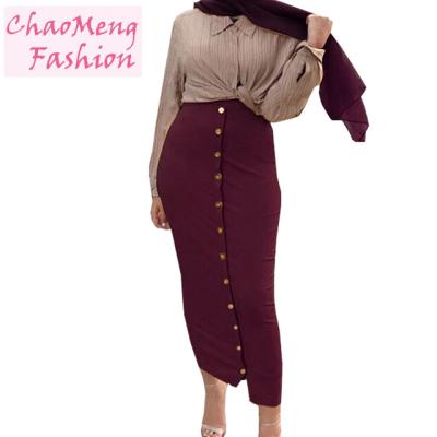 China Modal Cotton 6060# Oct 10% Off Wholesale Fashionable Islamic Clothing Ladies Long Maxi Pencil Muslim Dress Plus Size Dress Skirts For Women for sale