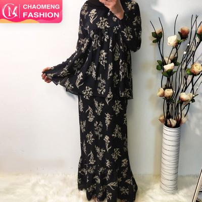 China Polyester CM79# two pieces wholesale baju modern kurung blouse and skirt kebaya batik muslim ethnic islamic clothing for sale