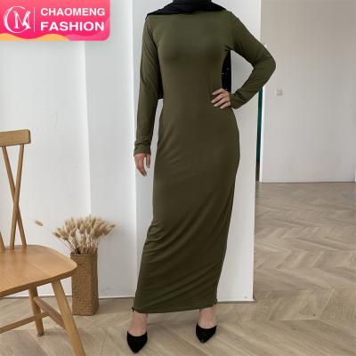 China High quality plus size 9099#Cheap modal fabric underdress closed islamic clothing women dresses muslim abaya for sale