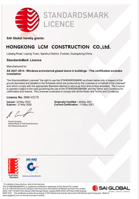  - HongKong LCM Construction Co., Limited