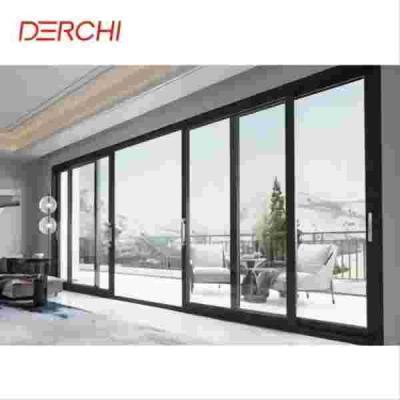 China Hurricane Proof Impact 4 Tracks Large Glass Aluminum Sliding Doors for sale