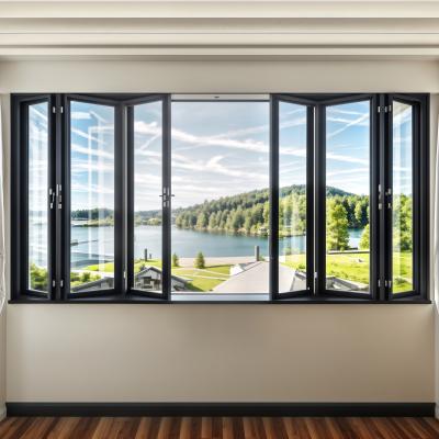 China Customized Industrial Aluminium Windows Fireproof Sliding Accordion Windows for sale