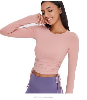 China High Quality Stretch Drawstring Design Ladies High Quality Soft Stretch Canfort Yoga Tops for sale