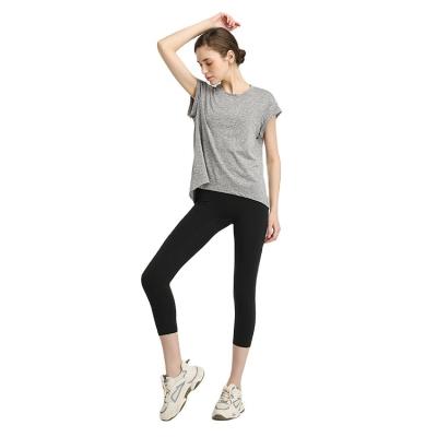 China Hot Selling Wholesale Canfort Soft Tight Stretch Loosen Comfortable Custom Made Ladies Yoga T-Shirts for sale