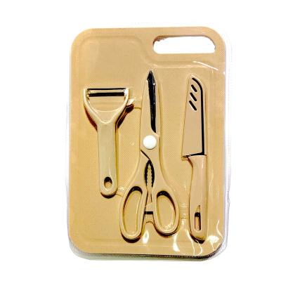 China Minimalist Kitchenware Set Portable Set Kitchen Knife and Chopper with Peeler and Scissors for sale