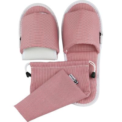 China One Size Fits All Soft Hotel Good Quality Sample Pink Foldable Hotel Bath Slippers Suit for sale