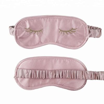 China Promotional Dark Circles Textil Satin Mascara Embroidery Sleep Mask for sale