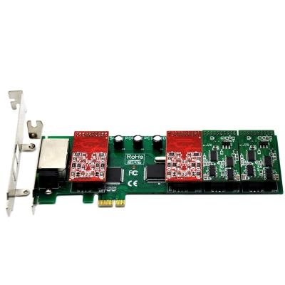 China As ip pbx server Factory direct TDM800EL PCI-E 8 FXO/FXS 2U compatible asterisk analog fxs/fxo voice card for sale