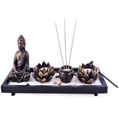 China Hot Sale Chinese Incense Resin Gautam Buddha Statue Incense Holder Religious Crafts For Home Decoration Buddha Censer for sale