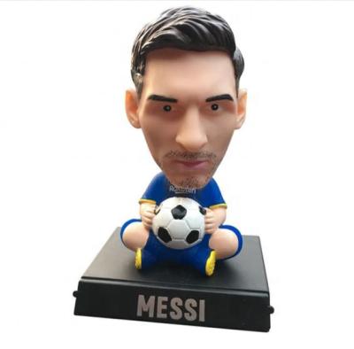 China Custom Resin Athlete Bobbleheads Figures Personalized Soccer Star Messi Footballer Messi Bobbleheads from Europe for Car Dashboard for sale