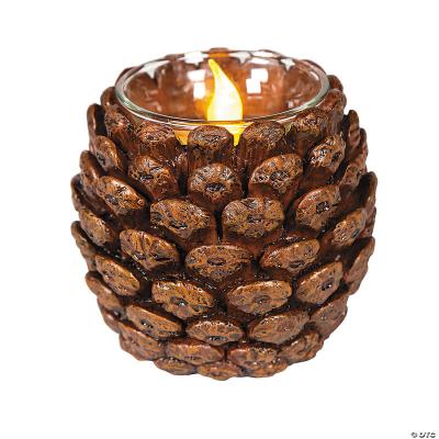 China Custom Hot Sale Polyresin Pinecone Candle Holder Wedding Decor Votive &Gifts for Wedding Home Decor Decorations 2021 for sale