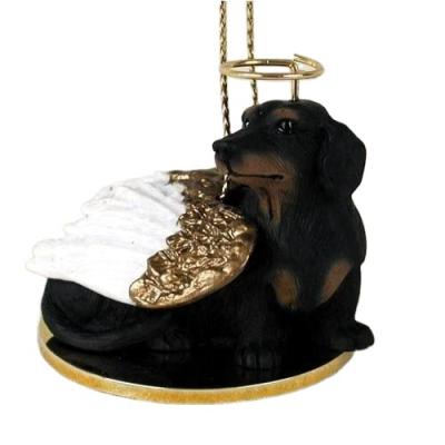 China Black Tan Dachshund Angel Dog Ornament - Souvenir Europe Pet for Pendant for sale