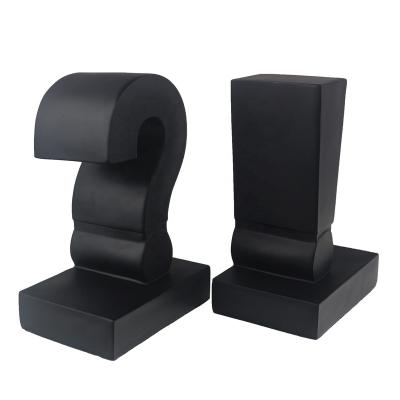 China Decorative Black Question Mark Exclamation Mark Resin Bookends From Europe For Heavy Duty Shelves for sale