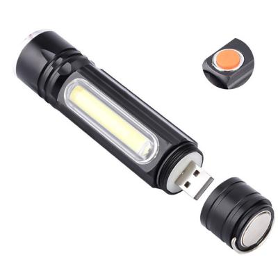 China Portable COB Magnet Xml-T6 Zoomable Flashlight Troch Lamp Multifunctional Camping Working Charging for sale