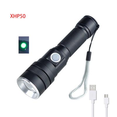 China Portable High Power LED Emergency Flashlight P50 Troch Flashlight Zoomable USB Charging for sale