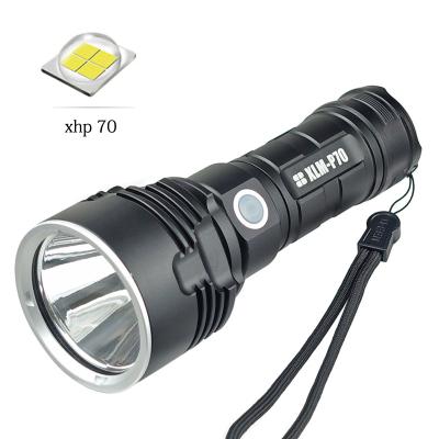 China Waterproof Emergency Xml L2 High Power Torch XHP70 LED Rechargeable Tactical Powerful Flashlight for sale