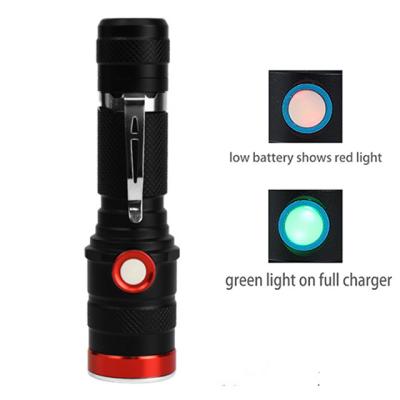 China Mini Flashlight Rechargeable LED Zoomable Emergency Light Hot Sale Flashlight Body Lamp Switch Miniature Camping for sale