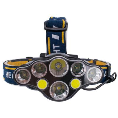 China Usb 8Led Rechargeable Head Lamp T6 COB Camping High Power Red Outdoor Waterproof Camping Flashlight for sale