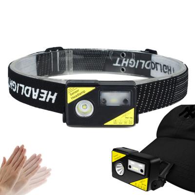 China Mini Outdoor Waterproof Sensor Head Lamp Cap Clip Lamp Rechargeable Fishing Light Camping Flashlight for sale