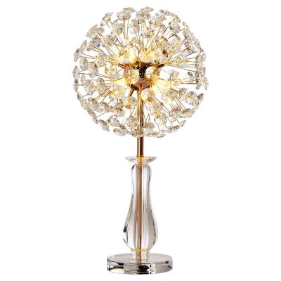 China Modern Led Table Lamp G4 Living Room Dining Restaurant Desk Bedside Lamp USB Crystal Flower table lamps hotels for sale