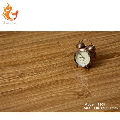 China Modern High Quality German Laminate HDF AC3 Class Technology Waterproof Durable Vermilion 11mm Wood Flooring for sale