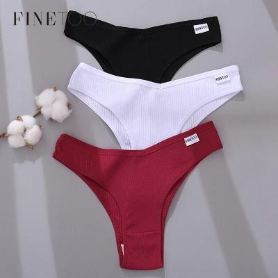 China FINETOO Antibacterial Low Waist Panties Women Order Shaper Panties Underwear Girls Brief Briefs Female Lingerie for sale