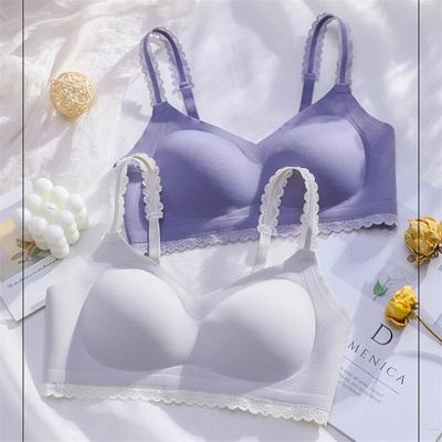 China FINETOO V Latex Deep Bra Women QUICK DRY Fashion Lace Seamless Strap Bralette Padded Female Soft Wire Free Bras Lingerie for sale