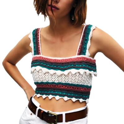 China FINETOO Women's Breathable Fashion Soft Warm Top Knitted Suspender Vest Crochet Summer And Autumn Vest Crochet for sale