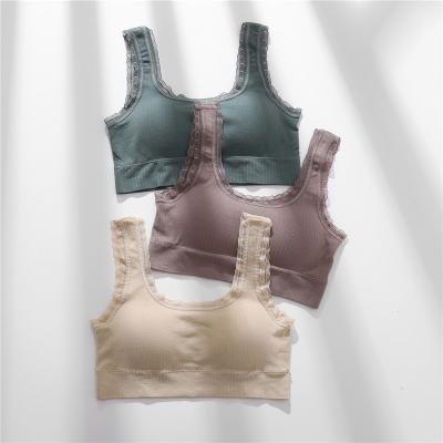 Κίνα FINETOO Daily Bra QUICK DRY Lace U-Neck Padded Bras Women Wireless Bralette Ladies Push Up Girls Soft Underwear Camisole Female Lingerie προς πώληση