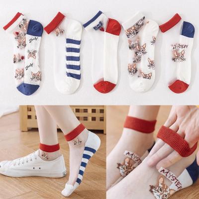 China FINETOO 5pairs/lot QUICK DRY women socks new girl women fashion socks breathable transparent cute fruit women color socks korean style for sale