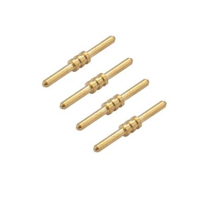 China Medical Device CNC Hardware Parts Gold Plated Plug Brass Male Pin PCB Machining Electrical Terminal for sale