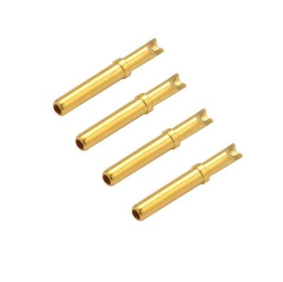 China Custom Pure Brass Medical Device High Precision Gold Plating Banana Plug 1mm Male Female Pin Terminal for sale