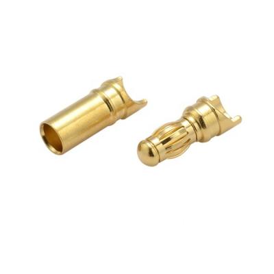 China High Precision 3.5mm Banana Plug Gold Plating Model Male Female Brass Electrical Plug For Multimedia Device for sale