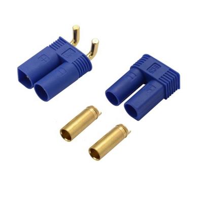 China EC5 RC Power Battery Connector Gold Plated Banana Plug Copper Right Angle Male For PCB Mount for sale