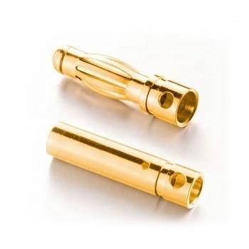 China Power High Precision Brass Part Standard 4mm Banana Plug Gold Plated Male Connector for sale