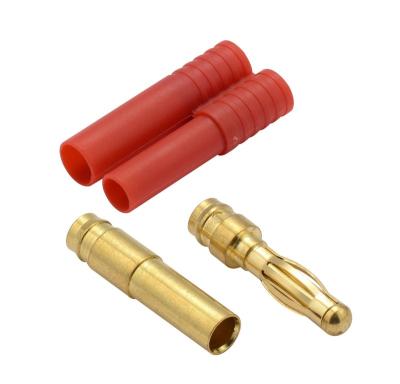 China Hot Sale Brass High Voltage Power Gold Plated 2 Pin Connector 4mm & 3.5mm Banana Plugs for sale