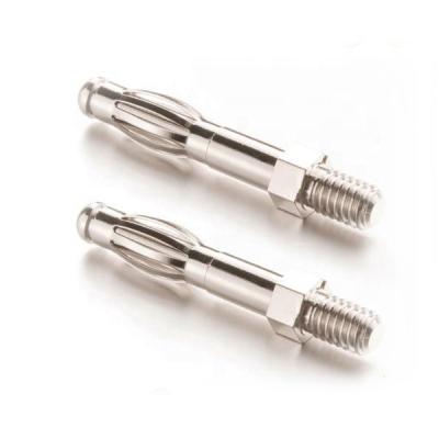 China High quality custom 4mm power banana plug nickel plated connector for small screw type rc helicopter motor for sale