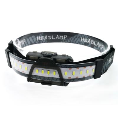 China High Brightness 5W USB Outdoor Climbing Head Torch Emergency Camping Charger 14 SMD LED Headlight Comfortable Red Green Warning Current Design for sale