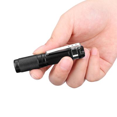 China Outdoor Camping Hiking Gift Promotion Pocket LED Flashlight Torch Light Pencil Smaller Walking Portable Clip Other Camping Equipment AAA Battery Operated for sale